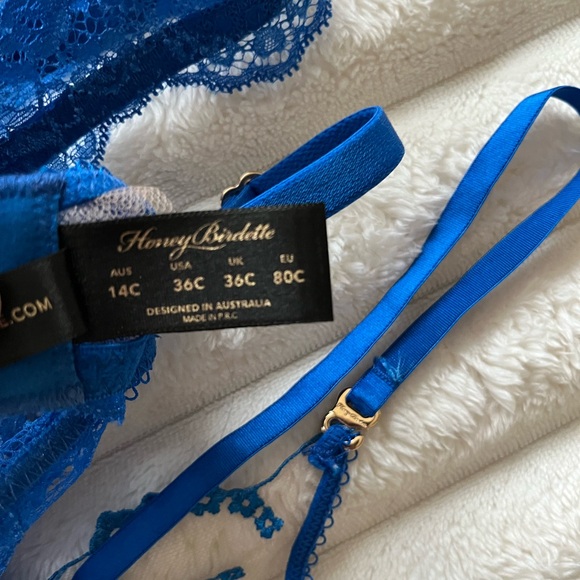 Honey Birdette “Whitney” Princess Blue Bra & Matching Thong Set! 💙 - Picture 13 of 14